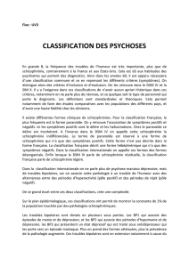 CLASSIFICATION DES PSYCHOSES