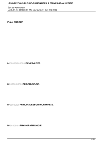 les infections pleuro-pulmonaires à germes gram
