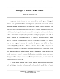 Heidegger et Deleuze : même combat?