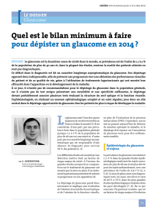 Quel est le bilan minimum à faire pour dépister un glaucome en 2014