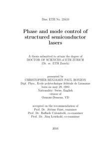 Phase and mode control of structured semiconductor lasers