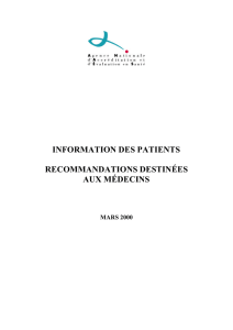 information des patients recommandations