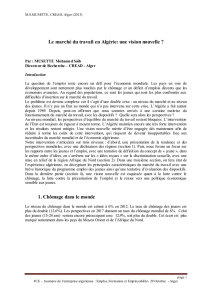 Le marché du travail en Algérie: une vision nouvelle ? 1
