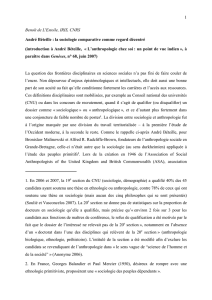 1 Benoît de L`Estoile, IRIS, CNRS André Béteille : la sociologie