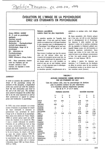 ÉVOLUTION DE l`IMAGE DE LA PSYCHOLOGIE CHEZ lES