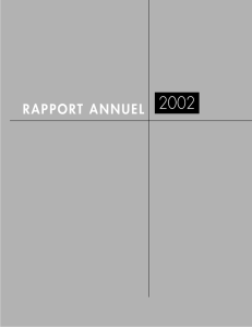 Rapport annuel 2002 -- Chapitres 1 - 5