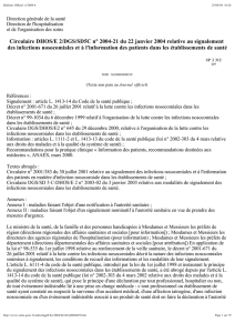 relative au signalement des infections nosocomiales et à l