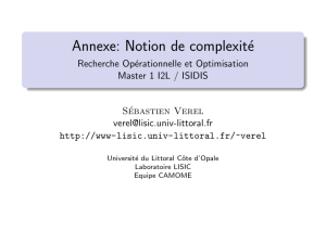 Annexe: Notion de complexité - Recherche Opérationnelle et
