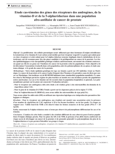 Etude cas-témoins des gènes des récepteurs des