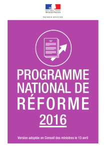 Synthèse - Programme national de réforme 2016