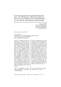 Les changements organisationnels liés aux stratégies d