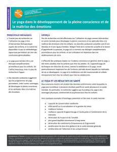 Le yoga dans le développement de la pleine conscience et de la