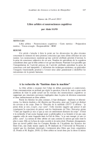Libre arbitre et neurosciences cognitives A la recherche du &ldquo;fant&ocirc;me