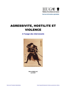 Agressivité, hostilité et violence