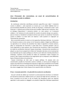 Avec l`économie des conventions, un essai de caractérisation de l