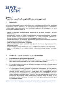 Annexe 11 Formation approfondie en pédiatrie du développement 1