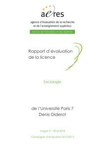 Evaluation de la licence Sociologie (Université Paris 7