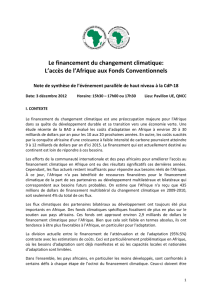 Le financement du changement climatique : L`accès de l`Afrique aux