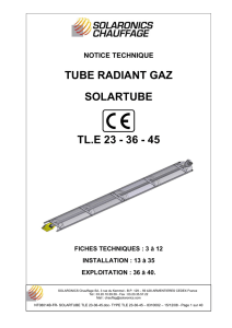 tube radiant gaz solartube tl.e 23 - 36 - 45