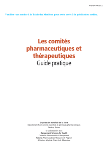 Les comités pharmaceutiques et thérapeutiques Guide pratique