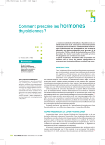 Comment prescrire les hormones thyroïdiennes ?