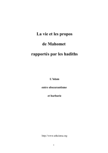 "La vie et les propos de Mahomet rapportés par les Hadiths" au format