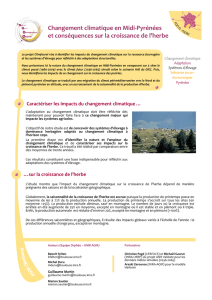 Changement climatique en Midi-Pyrénées et conséquences