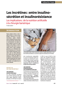Les incrétines : entre insulino- sécrétion et insulinorésistance