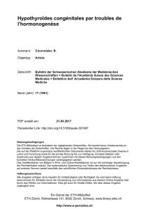 Hypothyroïdes congénitales par troubles de l - E