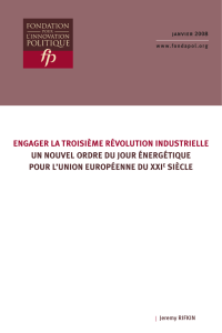 Engager la troisième révolution industrielle. Un nouvel