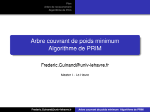 Arbre couvrant de poids minimum Algorithme de PRIM