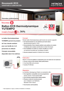 Ballon ECS thermodynamique YUTEMPO