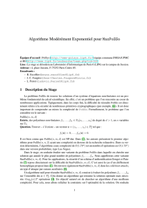 Algorithme Modérément Exponentiel pour MaxPoSSo - PolSys