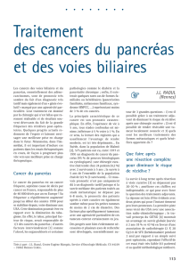 Traitement des cancers du pancréas et des voies biliaires