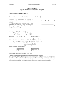 Equilibres thermodynamiques