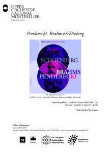 Penderecki, Brahms/Schönberg - Opéra Orchestre National
