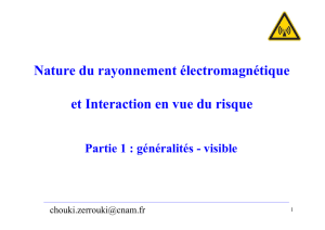 Nature du rayonnement électromagnétique et Interaction en vue du