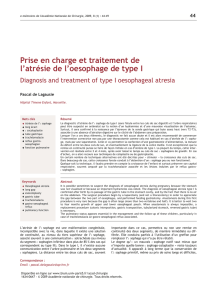 Prise en charge et traitement de l`atrésie de l`œsophage de