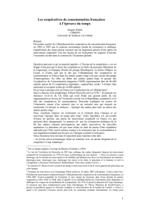 Les coopératives de consommation françaises à l`épreuve du temps