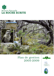 Plan de gestion RN Roche Ecrite 2005-2009