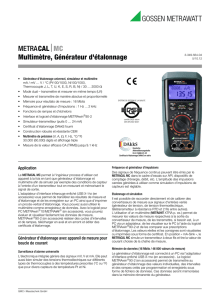 METRACAL  MC Multimètre, Générateur d`étalonnage