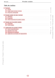 Produit scalaire Table des mati`eres - maths