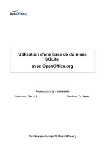 5 Utilisation d`une base de données SQLite avec OpenOffice.org