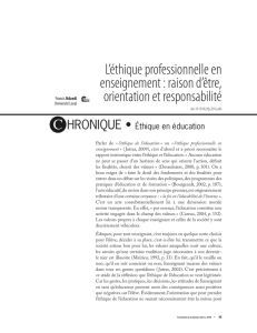 CHRONIQUE - Formation et profession