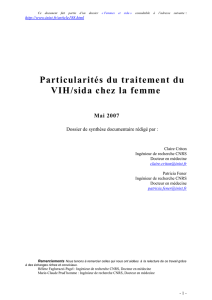 Particularités du traitement du VIH/sida chez la femme