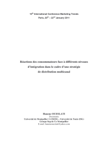 Réactions des consommateurs face à différents niveaux d