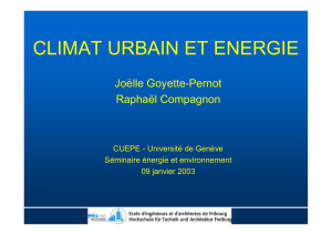 climat urbain et energie - des pages Web développées par Raphaël