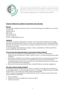 Dossier médical du patient et protection des données - SBO-TCM