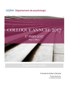 colloque annuel 2017 - Département de psychologie