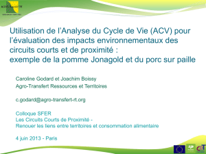 Utilisation de l`ACV pour l`évaluation des impacts environnementaux